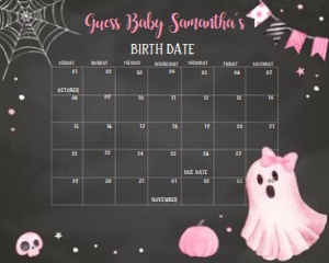 362 Ghoul Ghost Baby Shower Calendar 10x8: 362 Ghoul Ghost Baby Shower Calendar