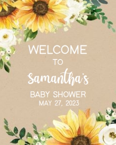 379 Rustic Sunflower Baby Shower Welcome Sign 16x20: 379 Rustic Sunflower Baby Shower Welcome Sign