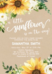 379 Rustic Sunflower Baby Shower Invitation: 379 Rustic Sunflower Baby Shower Invitation