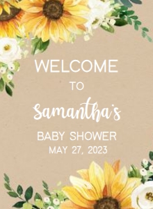 379 Rustic Sunflower Baby Shower Welcome Sign 11x15: 379 Rustic Sunflower Baby Shower Welcome Sign