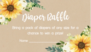 379 Rustic Sunflower Baby Shower Diaper Raffle: 379 Rustic Sunflower Baby Shower Invitation Set