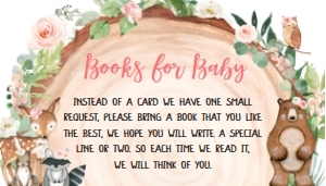 403 Floral Wood Slice Woodland Animals Baby Shower Books for Baby: 403 Floral Wood Slice Woodland Animals Baby Shower Invitation Set