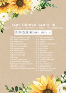 379 Rustic Sunflower Baby Shower Games Bundle 1: 379 Rustic Sunflower Baby Shower Games