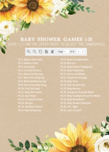379 Rustic Sunflower Baby Shower Games Bundle 2: 379 Rustic Sunflower Baby Shower Games
