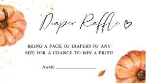 427 Minimalist Pumpkin Baby Shower Diaper Raffle: 427 Minimalist Pumpkin Baby Shower Invitation Set