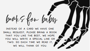 430 Gothic Skeleton Baby Shower Books for Baby: 430 Gothic Skeleton Baby Shower Invitation Set
