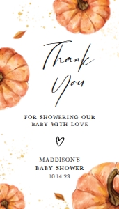 427 Minimalist Pumpkin Baby Shower Favor Tag design preview
