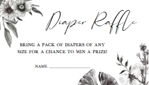 432 Floral Skull Baby Shower Diaper Raffle: 432 Floral Skull Baby Shower Invitation Set
