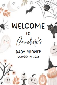 434 Halloween Baby Shower Welcome Sign 20x30: 434 Halloween Baby Shower Welcome Sign