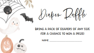 434 Halloween Baby Shower Diaper Raffle: 434 Halloween Baby Shower Invitation Set