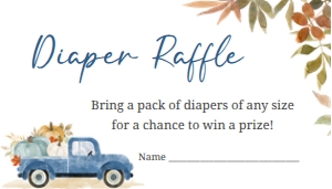 435 Blue Pumpkin Truck Baby Shower Diaper Raffle: 435 Blue Pumpkin Truck Baby Shower Invitation Set