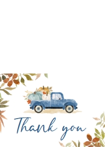435 Blue Pumpkin Truck Baby Shower Thank You Card: 435 Blue Pumpkin Truck Baby Shower Invitation Set