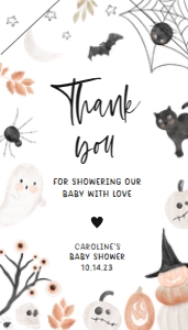 434 Halloween Baby Shower Favor Tag with Line: 434 Halloween Baby Shower Favor Tag