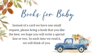 435 Blue Pumpkin Truck Baby Shower Books for Baby: 435 Blue Pumpkin Truck Baby Shower Invitation Set