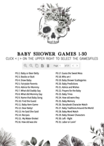 432 Floral Skull Baby Shower Games Bundle 2: 432 Floral Skull Baby Shower Games