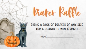 436 Baby is Brewing Halloween Baby Shower Diaper Raffle: 436 Baby is Brewing Halloween Baby Shower Invitation Set