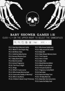 430 Gothic Skeleton Baby Shower Games Bundle 1: 430 Gothic Skeleton Baby Shower Games