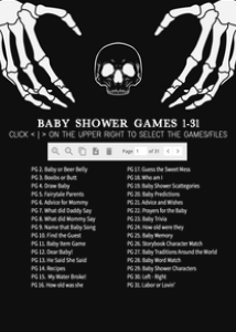 430 Gothic Skeleton Baby Shower Games Bundle 2: 430 Gothic Skeleton Baby Shower Games