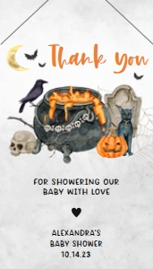 436 Baby is Brewing Halloween Baby Shower Favor Tag with Line: 436 Baby is Brewing Halloween Baby Shower Favor Tag