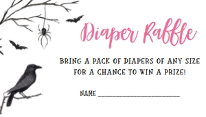 444 Pink Witch a Baby is Brewing Baby Shower Diaper Raffle: 444 Pink Witch a Baby is Brewing Baby Shower Invitation Set