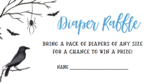 449 Blue Witch a Baby is Brewing Halloween Baby Shower Diaper Raffle: 449 Blue Witch a Baby is Brewing Halloween Baby Shower Invitation Set