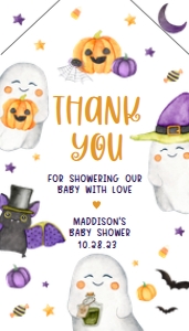 451 A Little Boo Ghost Baby Shower Favor Tag with Line: 451 A Little Boo Ghost Baby Shower Favor Tag