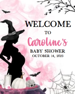 452 A Baby is Brewing Witch Baby Shower Welcome Sign 16x20: 452 A Baby is Brewing Witch Baby Shower Welcome Sign