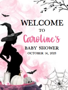 452 A Baby is Brewing Witch Baby Shower Welcome Sign 18x24: 452 A Baby is Brewing Witch Baby Shower Welcome Sign