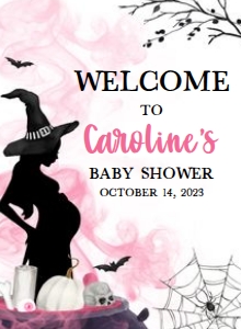 452 A Baby is Brewing Witch Baby Shower Welcome Sign 11x15: 452 A Baby is Brewing Witch Baby Shower Welcome Sign