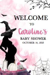 452 A Baby is Brewing Witch Baby Shower Welcome Sign 24x36: 452 A Baby is Brewing Witch Baby Shower Welcome Sign