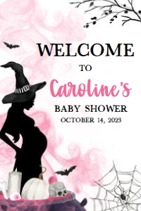 452 A Baby is Brewing Witch Baby Shower Welcome Sign 20x30: 452 A Baby is Brewing Witch Baby Shower Welcome Sign