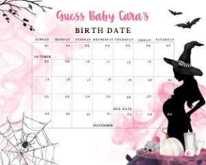 452 A Baby is Brewing Witch Baby Shower Calendar 10x8: 452 A Baby is Brewing Witch Baby Shower Calendar