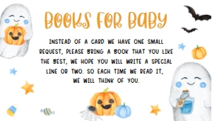 459 Blue A Little Boo Ghost Baby Shower Books for Baby: 459 Blue A Little Boo Ghost Baby Shower Invitation Set