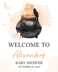 469 Orange A Baby is Brewing Baby Shower Welcome Sign 16x20: 469 Orange A Baby is Brewing Baby Shower Welcome Sign