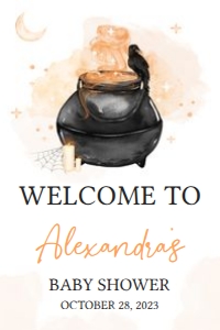 469 Orange A Baby is Brewing Baby Shower Welcome Sign 24X36: 469 Orange A Baby is Brewing Baby Shower Welcome Sign