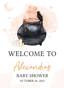 469 Orange A Baby is Brewing Baby Shower Welcome Sign 11x15: 469 Orange A Baby is Brewing Baby Shower Welcome Sign
