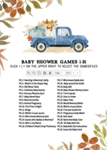 435 Blue Pumpkin Truck Baby Shower Games design preview