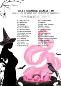 444 Pink Witch a Baby is Brewing Baby Shower Games Bundle 2: 444 Pink Witch a Baby is Brewing Baby Shower Games