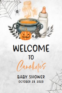 489 Orange A Baby is Brewing Baby Bottle Baby Shower Welcome Sign 24x36: 489 Orange A Baby is Brewing Baby Bottle Baby Shower Welcome Sign