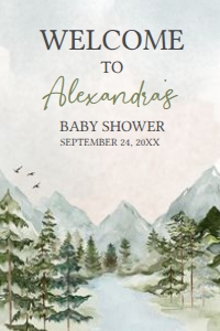 497 Let the Adventure Begin Baby Shower Welcome Sign 20x30: 497 Let the Adventure Begin Baby Shower Welcome Sign