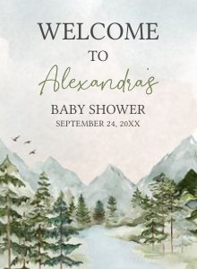 497 Let the Adventure Begin Baby Shower Welcome Sign design preview