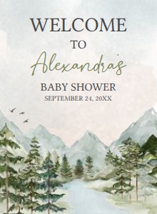 497 Let the Adventure Begin Baby Shower Welcome Sign 11x15: 497 Let the Adventure Begin Baby Shower Welcome Sign