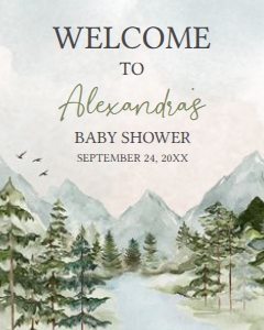 497 Let the Adventure Begin Baby Shower Welcome Sign 16x20: 497 Let the Adventure Begin Baby Shower Welcome Sign