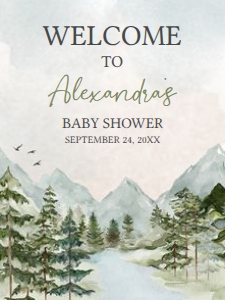 497 Let the Adventure Begin Baby Shower Welcome Sign 18x24: 497 Let the Adventure Begin Baby Shower Welcome Sign