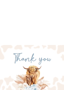 505 Blue Holy Cow Baby Shower Thank You Card: 505 Blue Holy Cow Baby Shower Invitation Set