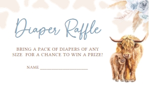 505 Blue Holy Cow Baby Shower Diaper Raffle: 505 Blue Holy Cow Baby Shower Invitation Set