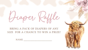 509 Pink Holy Cow Baby Shower Diaper Raffle: 509 Pink Holy Cow Baby Shower Invitation Set