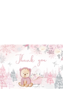 521 Pink Winter Bear Baby Shower Thank You Card: 521 Pink Winter Bear Baby Shower Mega Bundle