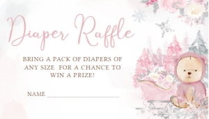 521 Pink Winter Bear Baby Shower Diaper Raffle: 521 Pink Winter Bear Baby Shower Mega Bundle