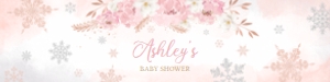 520 Pink Snowflakes Baby Shower Bottle Label: 520 Pink Snowflakes Baby Shower Bottle Label